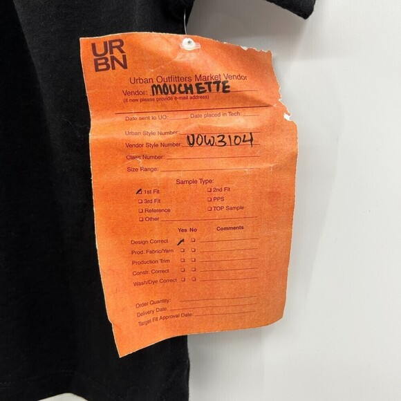 NWT URBAN OUTFITTERS Mouchette Black White Stripe Cold Shoulder Crop Top Medium - Picture 5 of 6